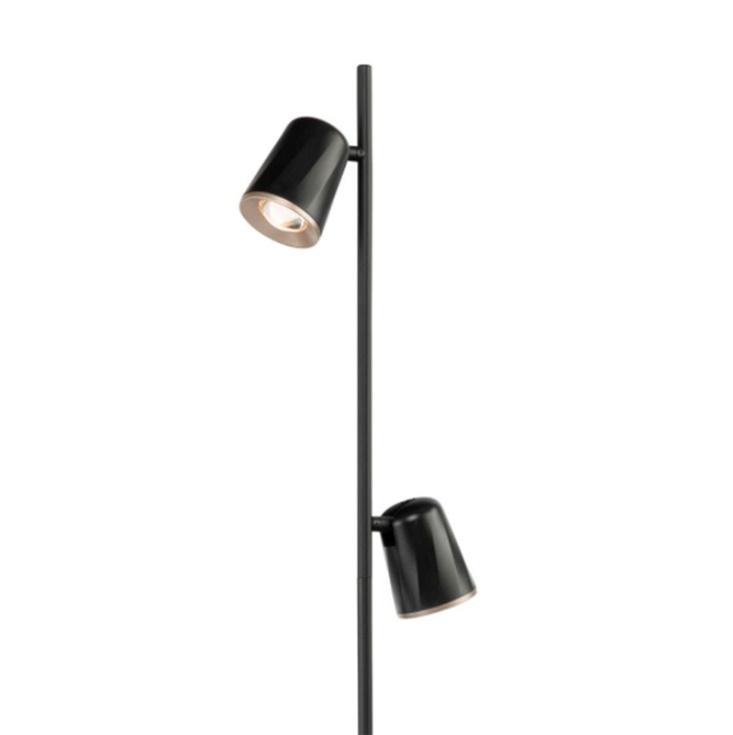 modern style black floor lamp with two lights