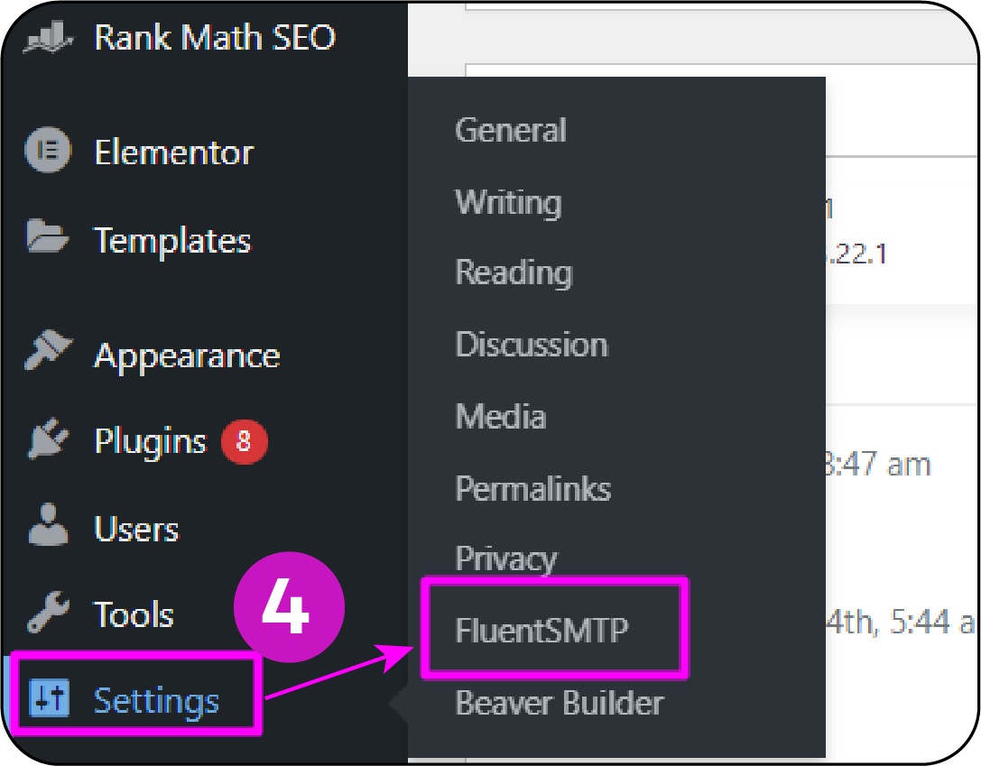 fluentsmtp settings in wordpress