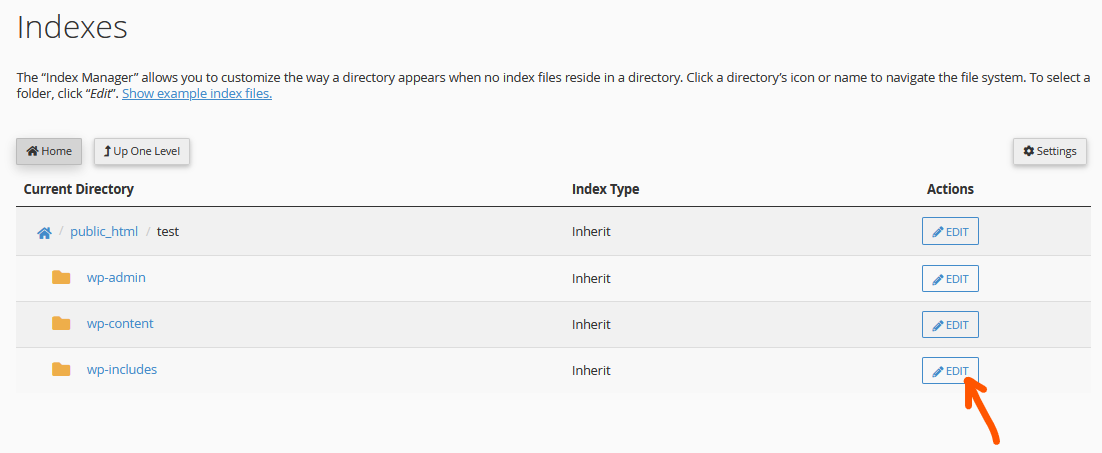 disable directory browsing