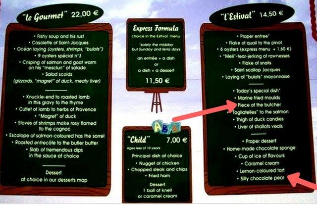 A menu board with writing on it

Description automatically generated