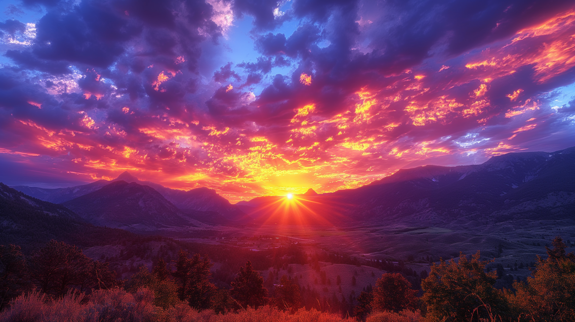 Sunset over the Rocky Mountains, Colorado