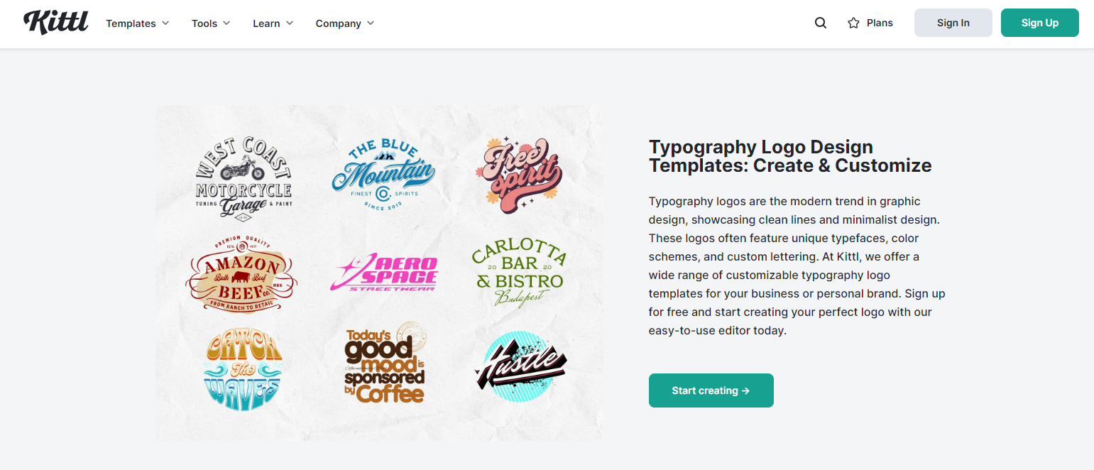 Kittl Typography Logo Maker