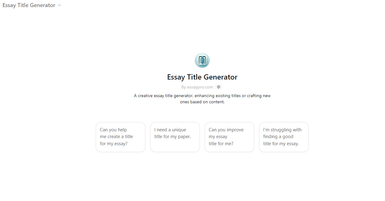 ChatGPT’s Essay Title Generator