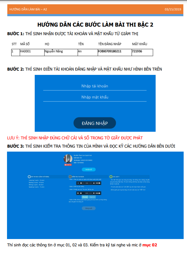 Hướng dẫn làm bài thi VSTEP