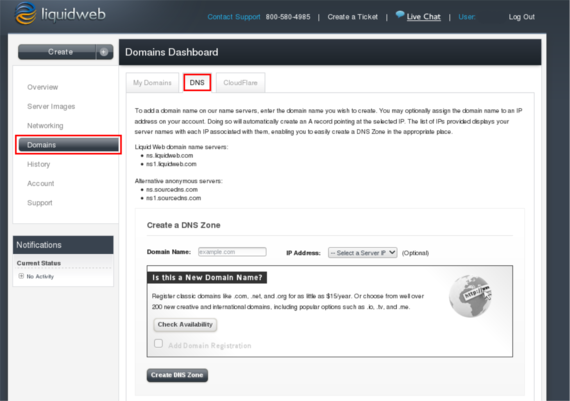 Domains Dashboard