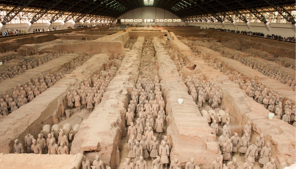 Tumba de Qin Shi Huang, na China  Foto: Reproduo/redes sociais