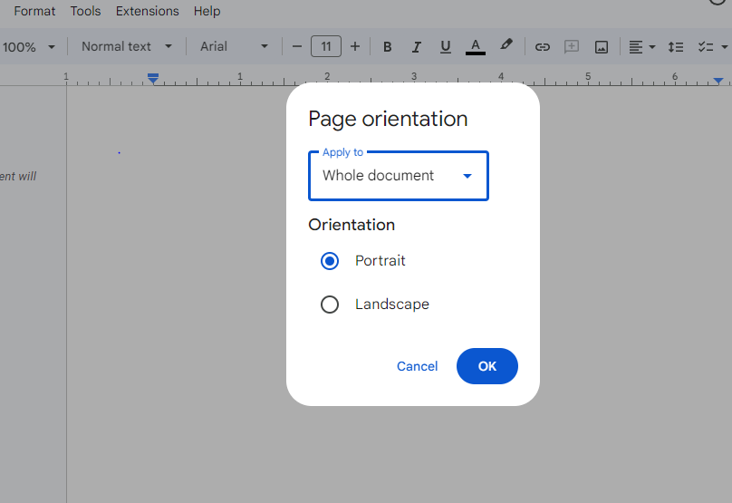 How to set up your page orientation with margins and spacing

