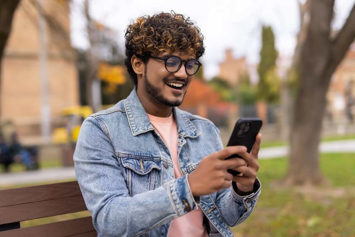 Man using his phone