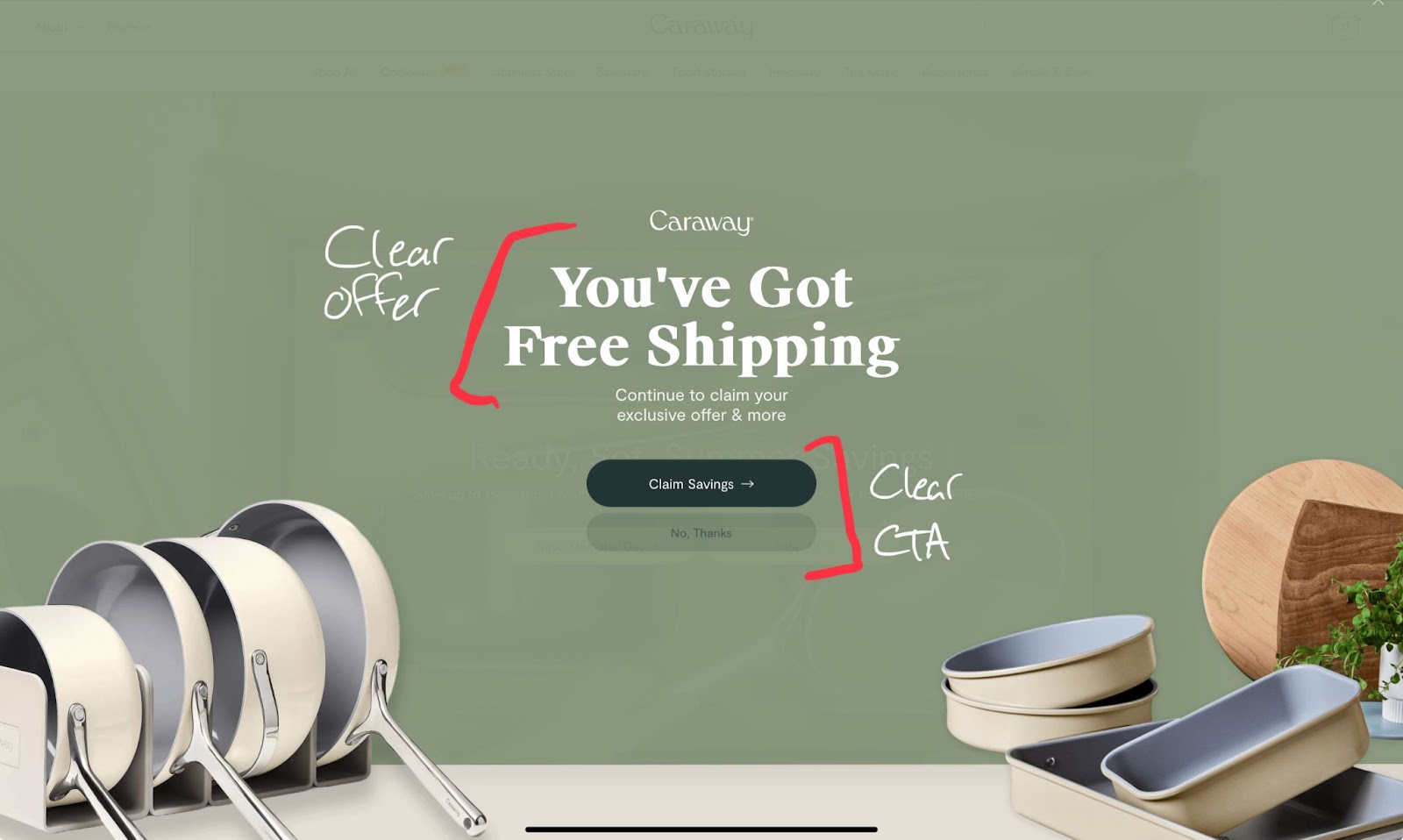 Caraway ecommerce page to boost sales