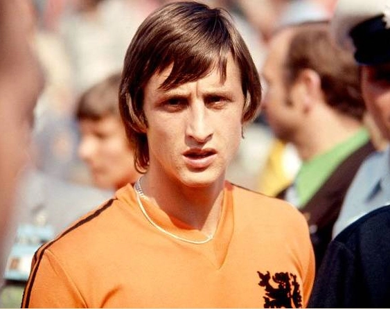 Johan Cruyff na Copa do Mundo de 1974 com a seleção holandesa