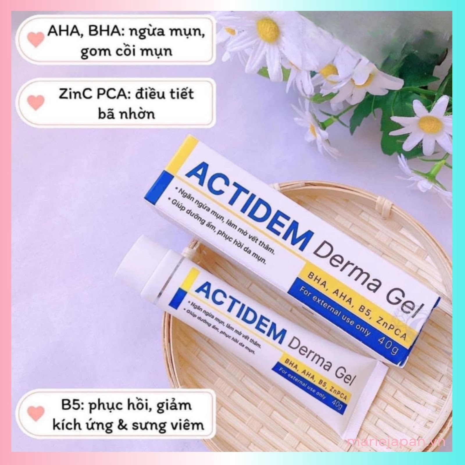 Thành phần và công dụng gel giảm mụn Actidem Derma