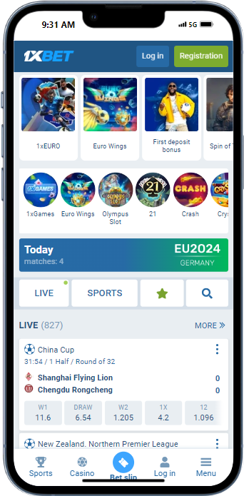 1xBet Homepage