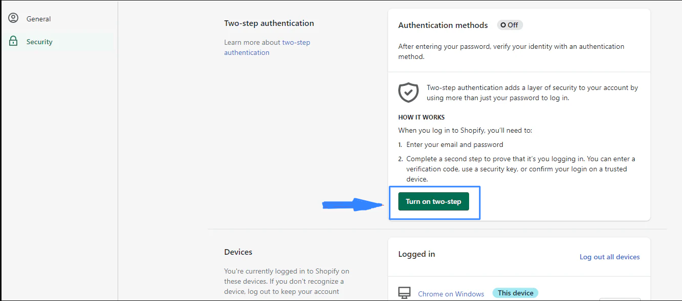 Turn on Two-Factor Authentication