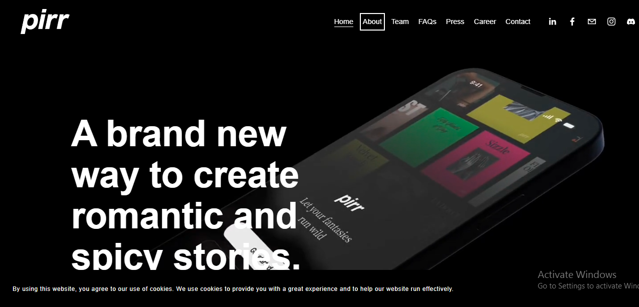 Create romantic and spicy stories on Pirr
