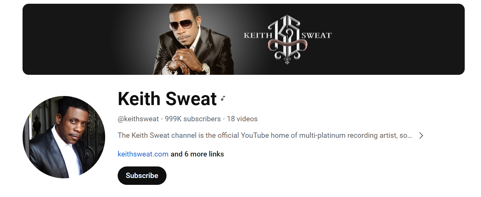 Keith Sweat Youtube Channel
