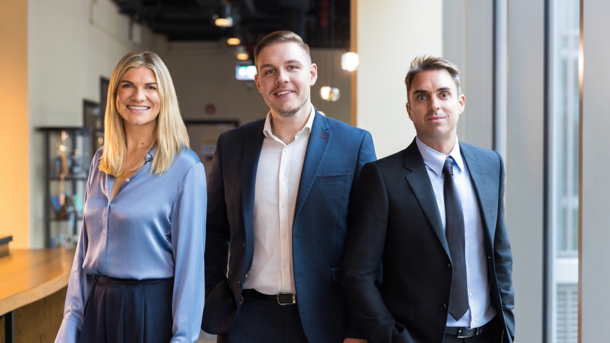 Middle East Team (L-R) Laura Taylor, Kieran McLernon, and Justin Castle