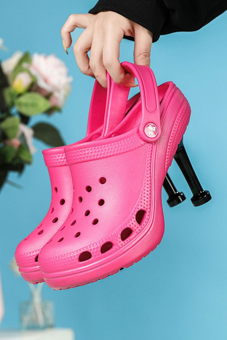 pink croc heels