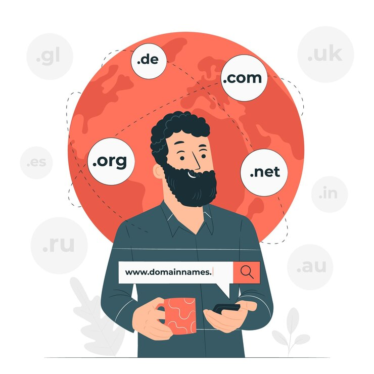 Domain name concept illustration for creating a lifestyle blog