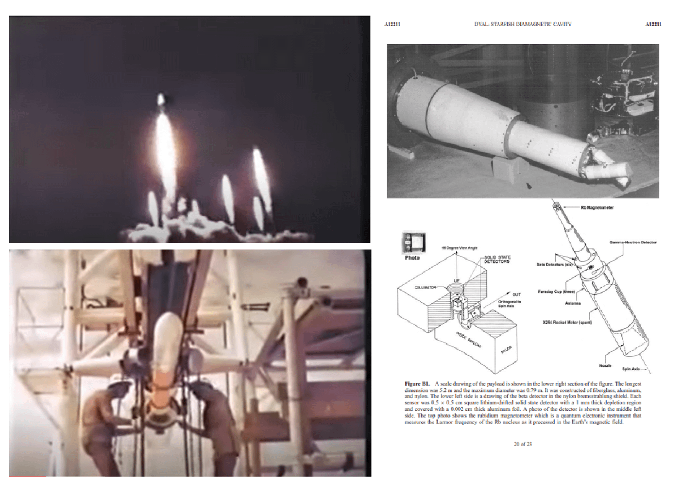 r/UFOB - Two-stage instrumented rocket used for Blue Gill Triple Prime shot (left) compared with multi-stage Scout vehicle used for the Starfish Prime shot.