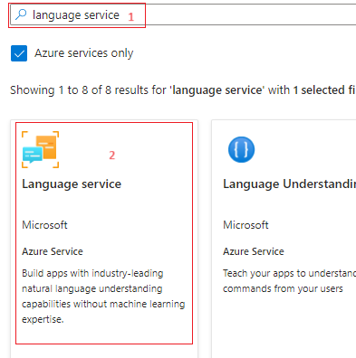 Azure language service