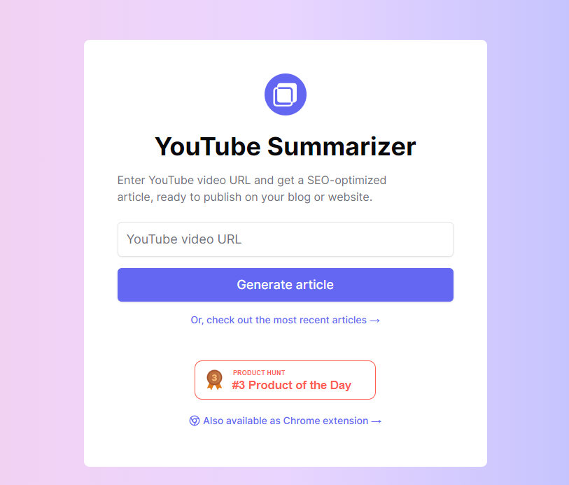 Chatwith.tools YouTube Summarizer