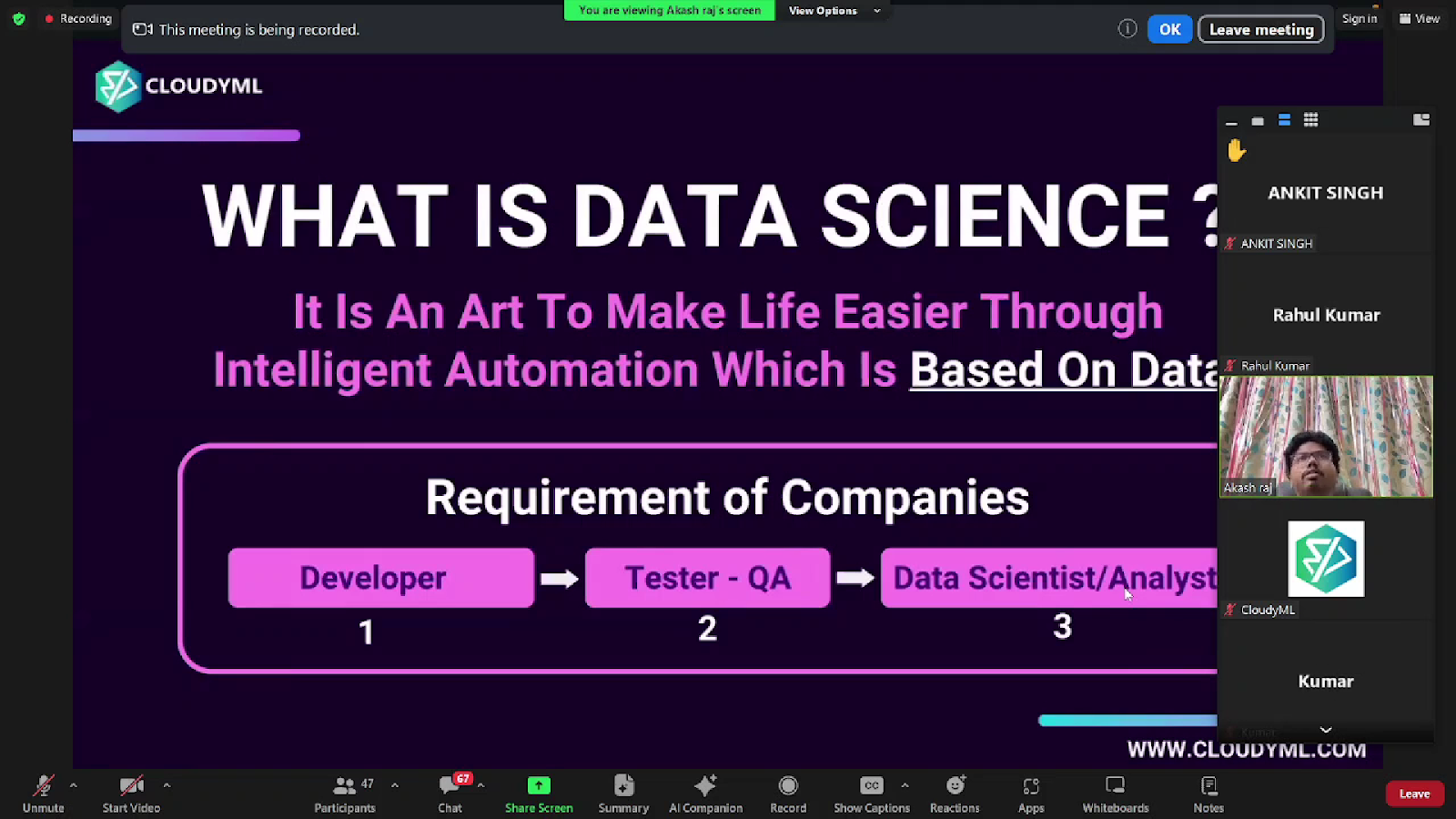 Roadmap To Data Science With Akash Raj Workshop Review - Workshop Review