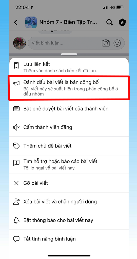  Chọn Đánh dấu bài viết là bản công bố.