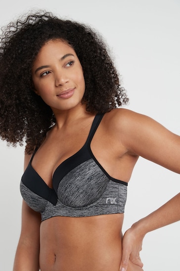 Grey Marl Next Active Sports High Impact Full Cup Wired Bra