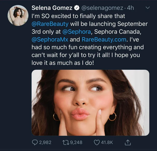 selena gomez on sephora products