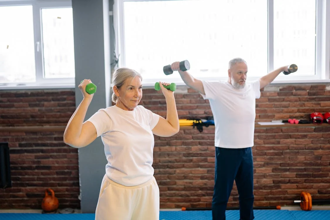 seniors exercising and staying healthy