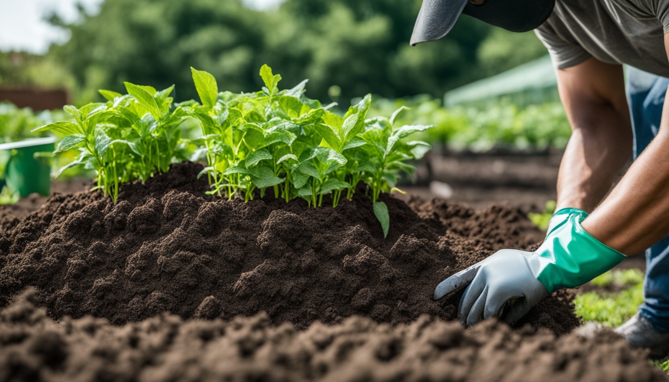 Applying chicken manure fertilizer