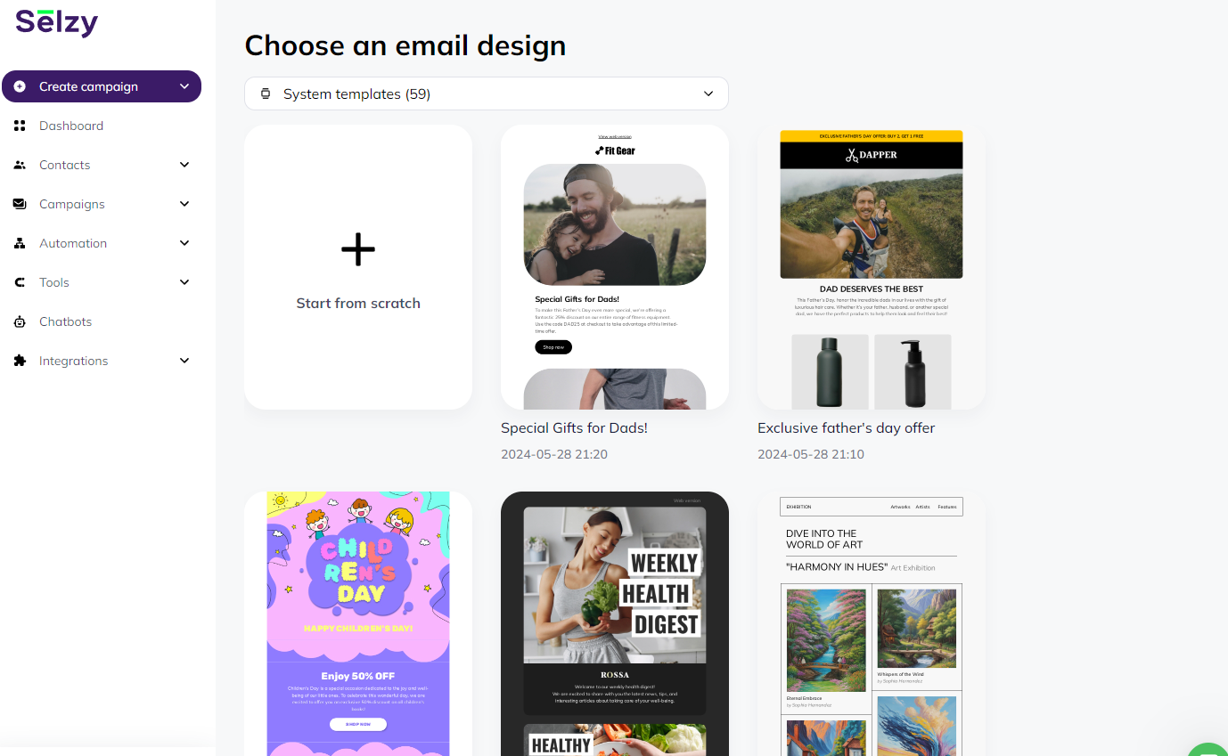 Selzy: Email Builder