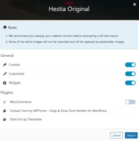 Hestia Theme Demo Site