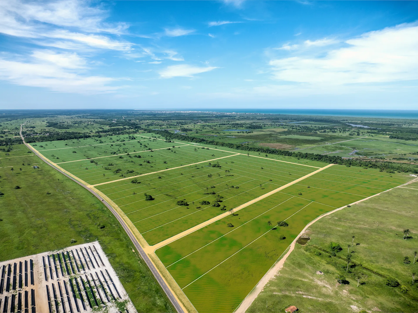 Vista aérea do novo Vista Verde Espaços Rurais. 
