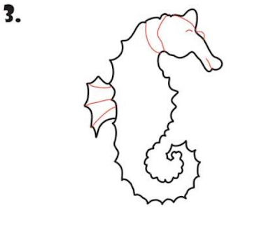 Easy Realistic Drawing of a Seahorse for Kids and beginners: A Step-by-Step Guide