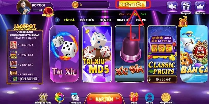 4 bước thao tác để rút tiền 68 game bài