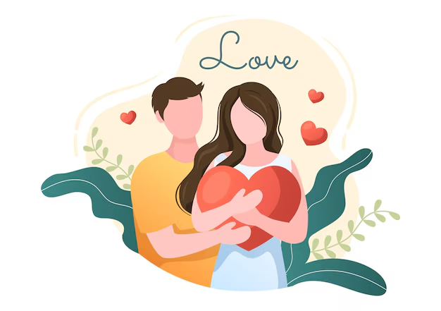 Graphic of two people in love