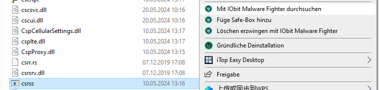 csrss.exe-Virus entfernen mit IObit Malware Fighter