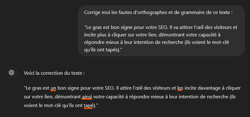 prompt gpt pour corriger les fautes orthographe