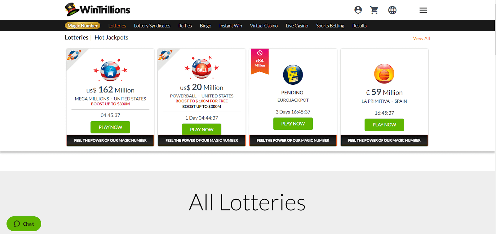 WinTrillions lottery sites