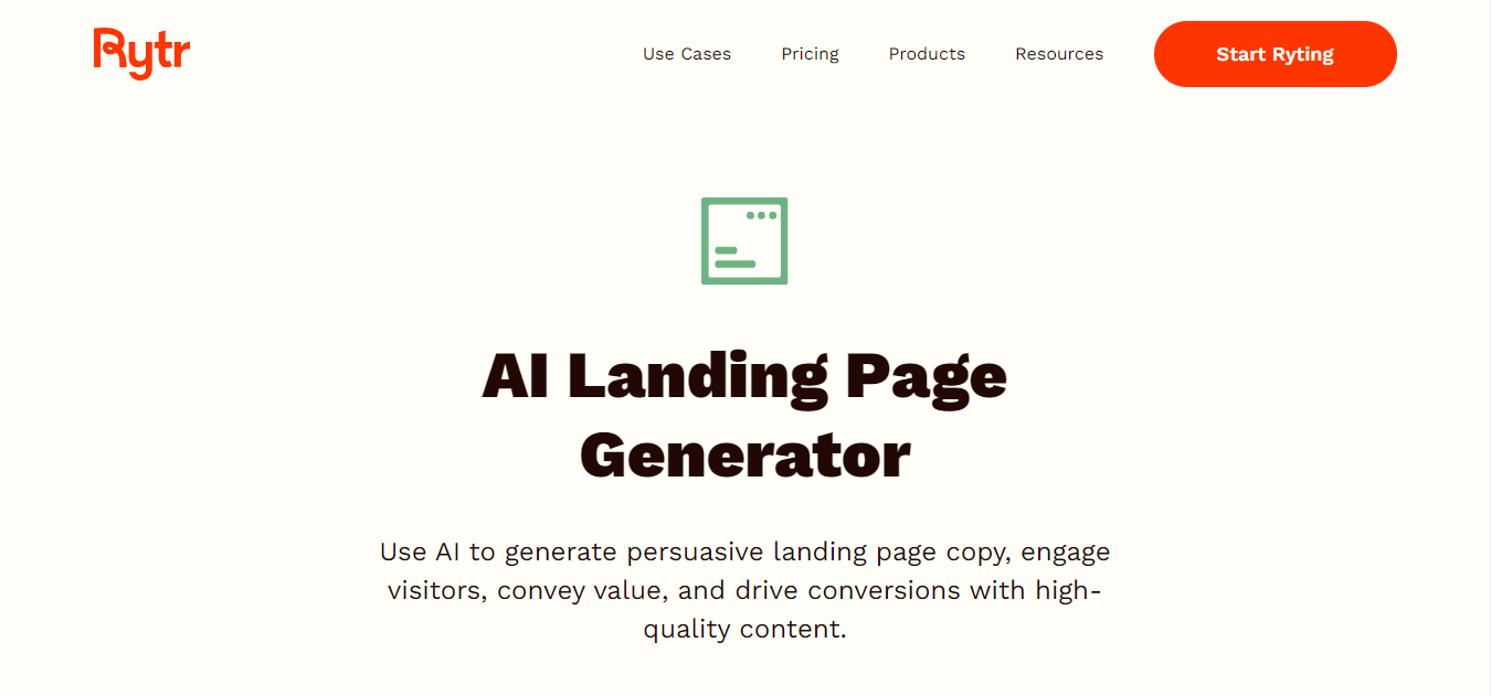 Rytr AI Website Landing Page Generator