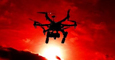 A drone flying in the sky

Description automatically generated