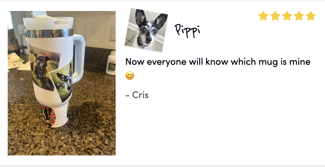 Customer review of custom pet stickers