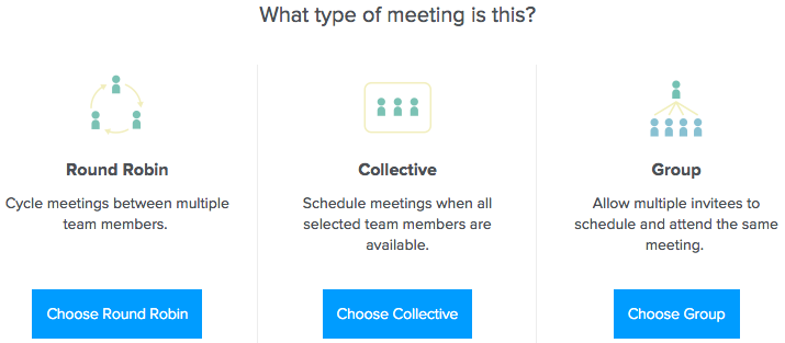 Calendly's Meeting Types feature.