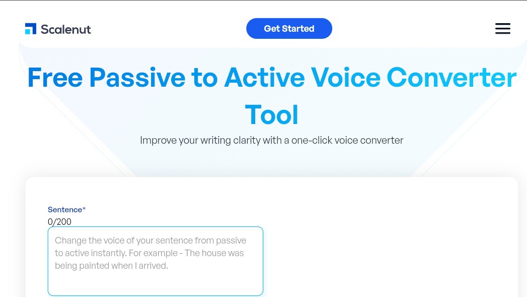 screenshot of Scalenut passive to active voice converters