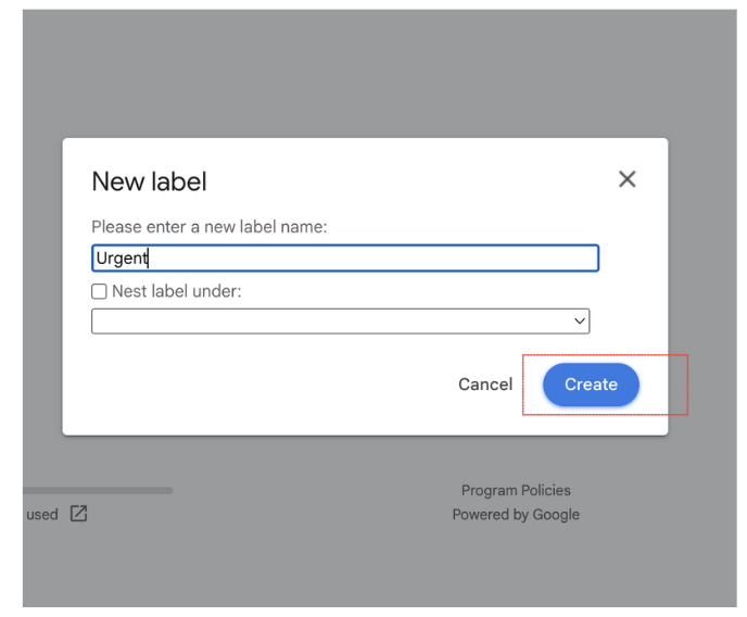 Creating label name