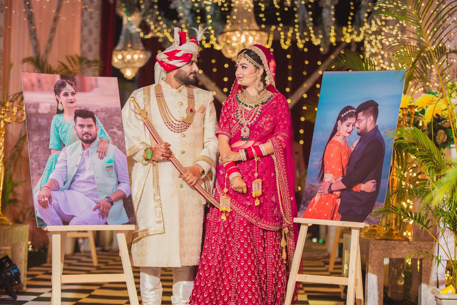 Best wedding photographer Indore with a bride and groom portrait - Harsh Studio Photography 