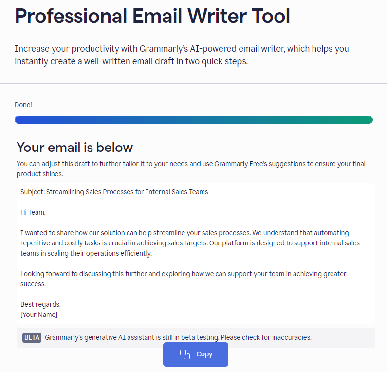 grammarly ai writer tool 