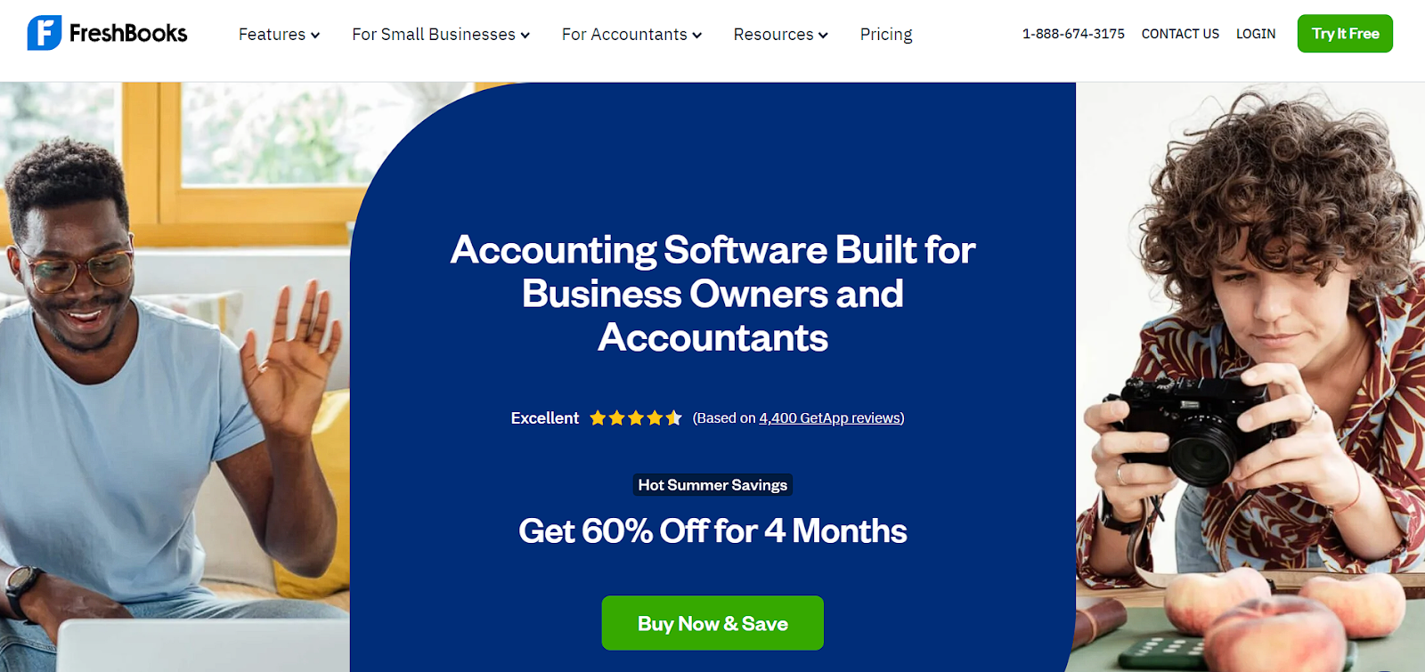 An example of a website header that features star ratings as a form of social proof
