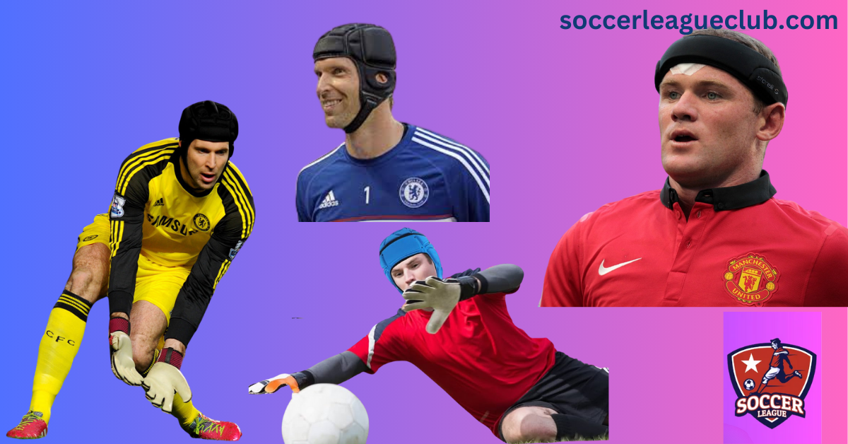 players in soccer helmet